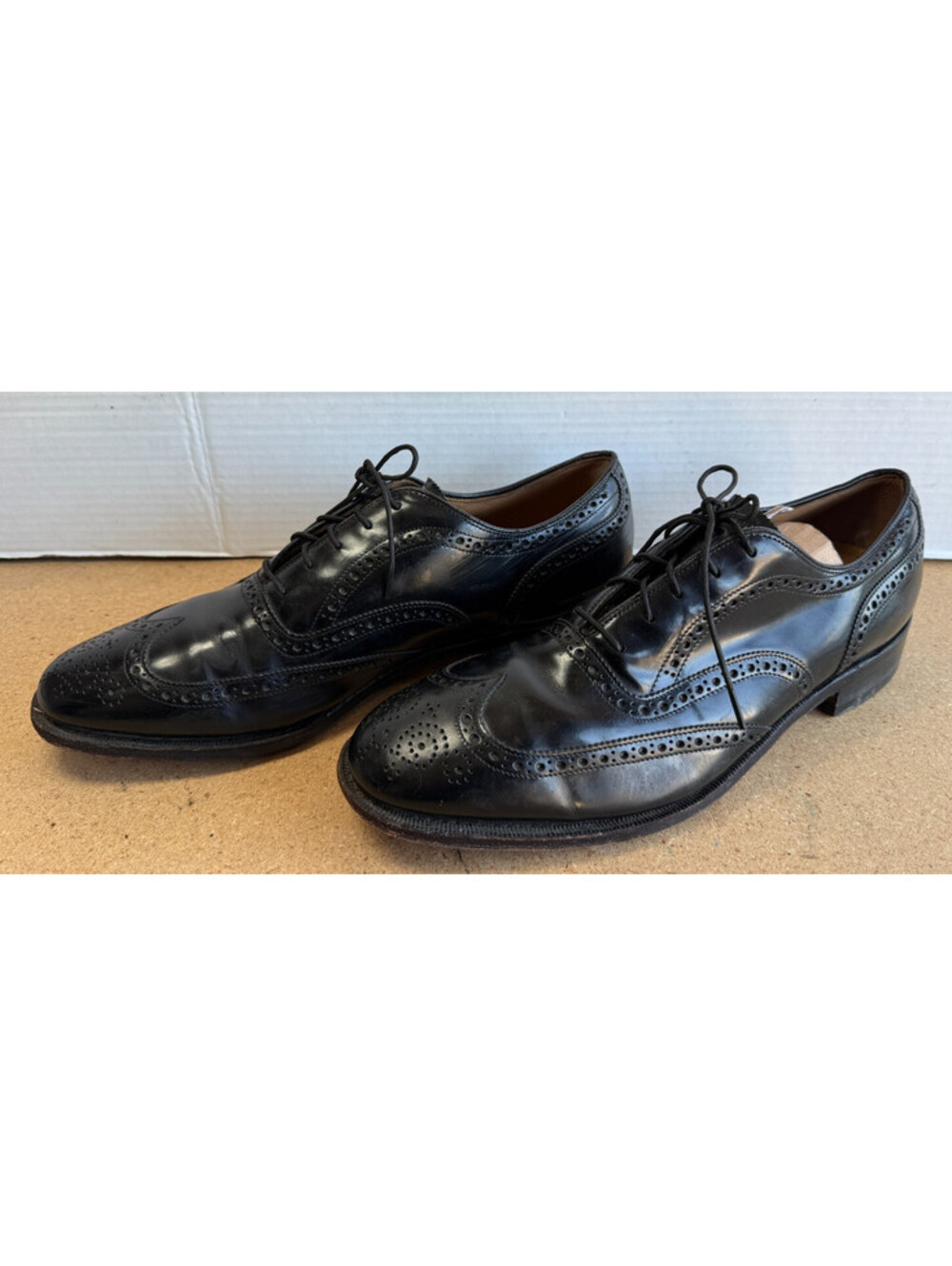 Johnston & Murphy Leather Waverly Wingtip Oxford Mens Black Shoes 10.5 22-3501
